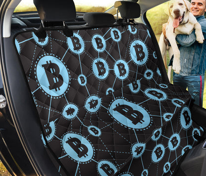 Cryptocurrency Pattern Print Design 02 Rear Dog Car Seat Cover Hammock