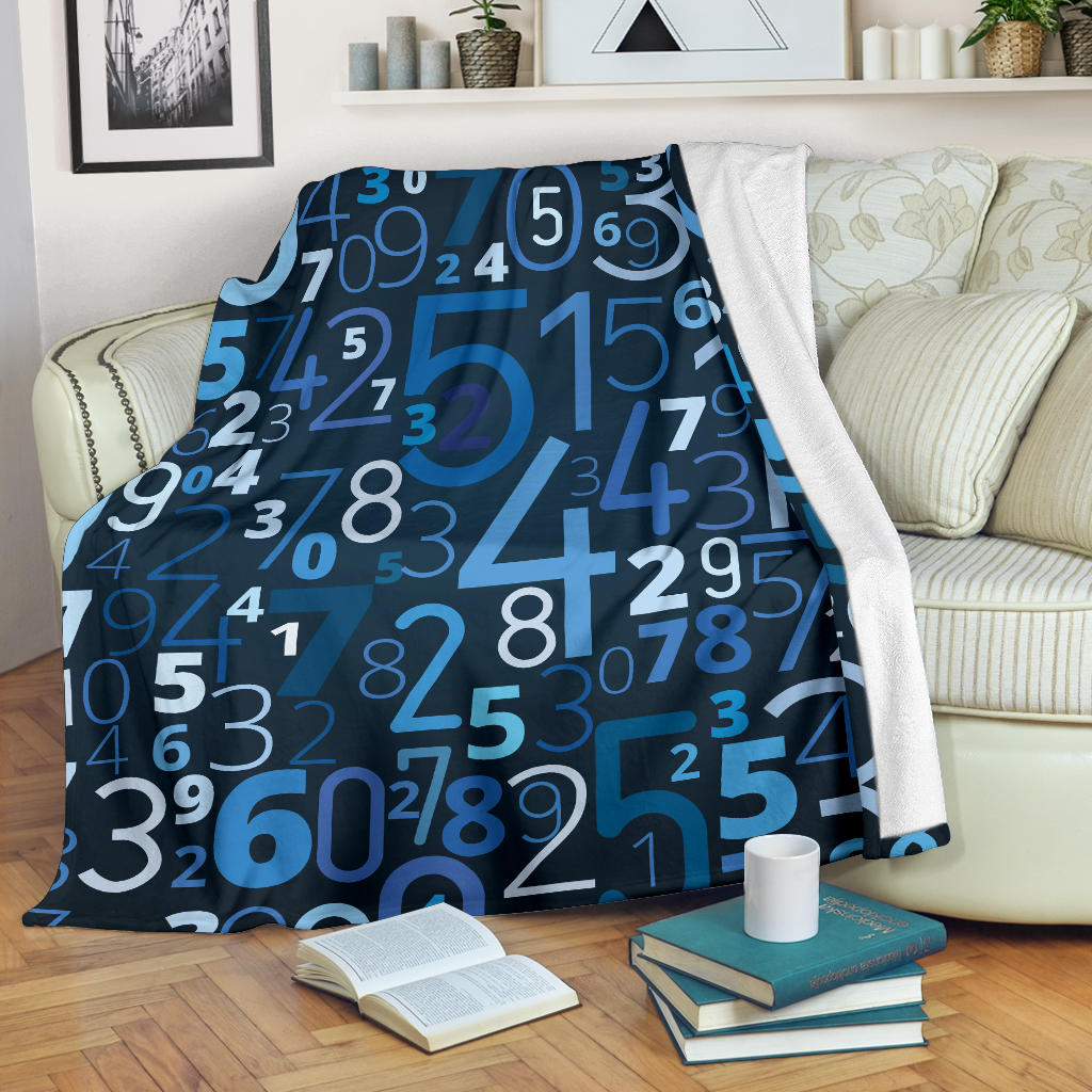 Number Pattern Print Design A02 Premium Blanket