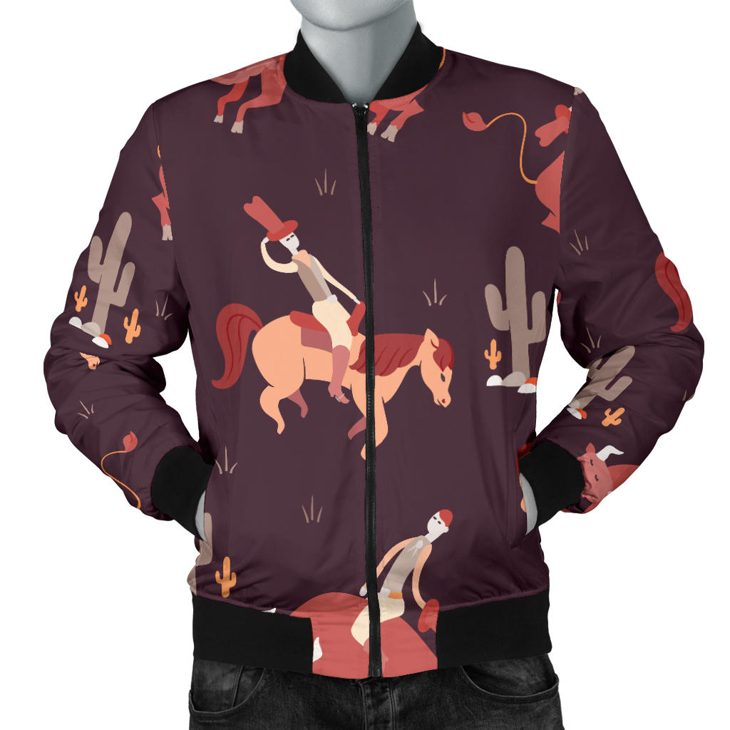 Rodeo Pattern Print Design A01 Men Bomber Jacket