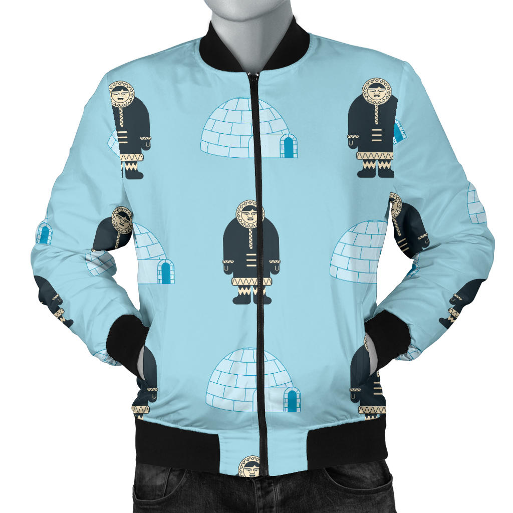 Eskimo Pattern Print Design 03 Men Bomber Jacket