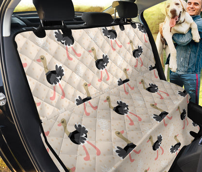 Ostrich Pattern Print Design 02 Rear Dog Car Seat Cover Hammock