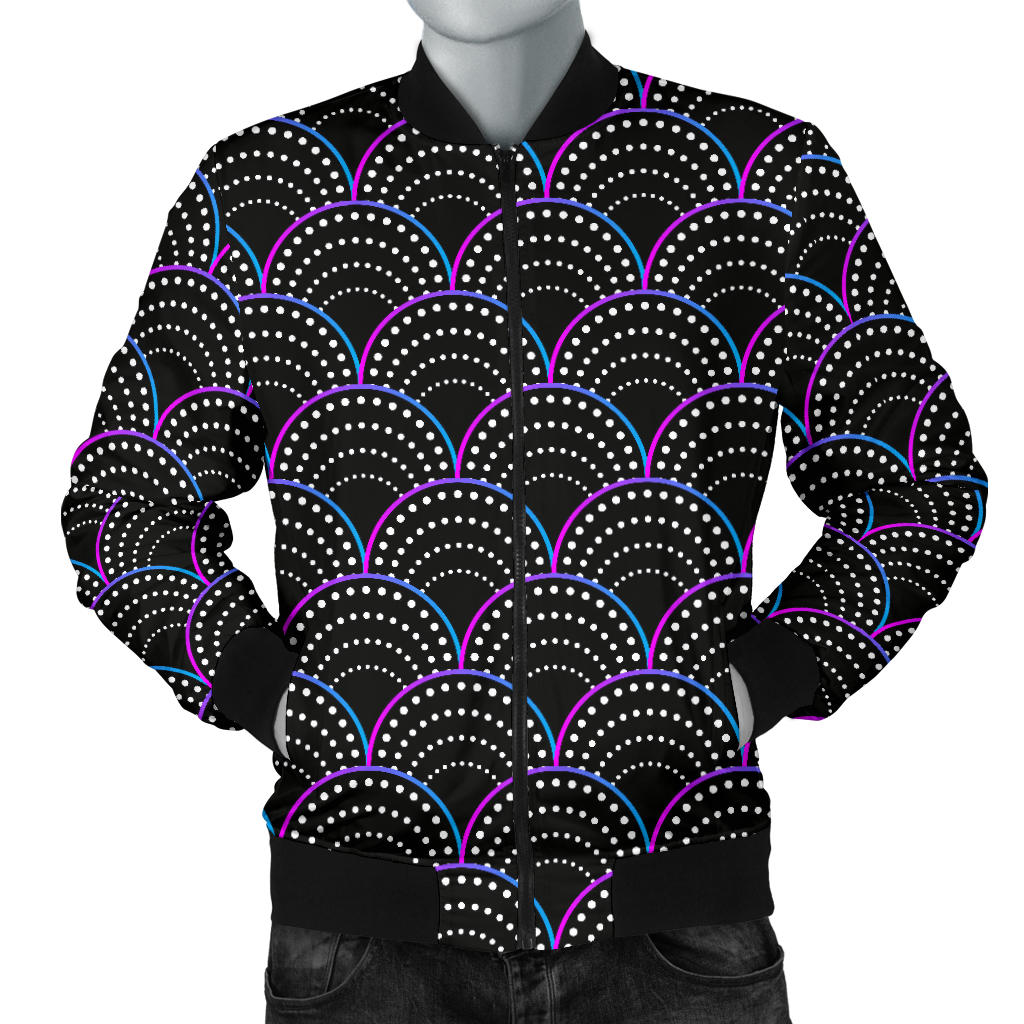 Mermaid Pattern Print Design 09 Men Bomber Jacket