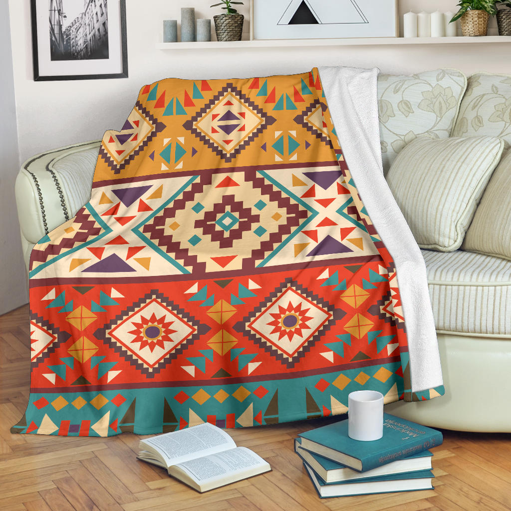 Navajo Pattern Print Design A01 Premium Blanket