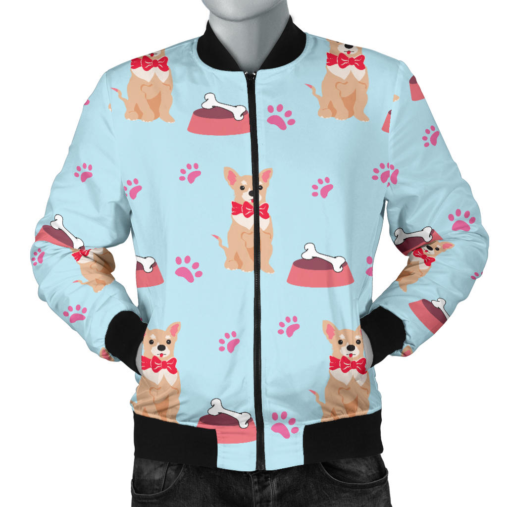Chihuahua Pattern Print Design 05 Men Bomber Jacket