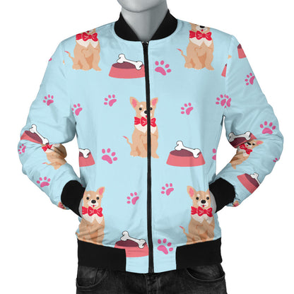 Chihuahua Pattern Print Design 05 Men Bomber Jacket