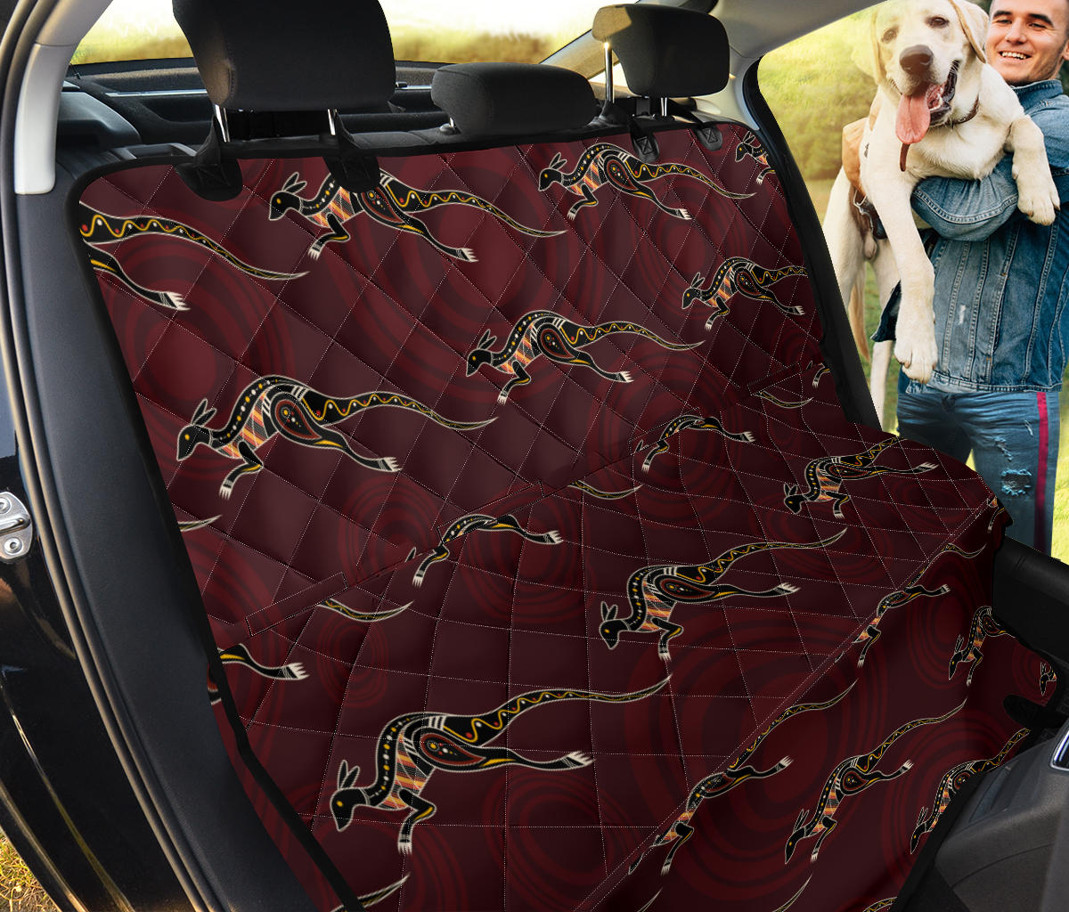 Kangaroos Pattern Print Design 05 Rear Dog Car Seat Cover Hammock