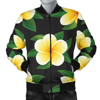 Plumeria Pattern Print Design A03 Men Bomber Jacket