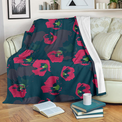 Morning Glory Pattern Print Design 01 Premium Blanket