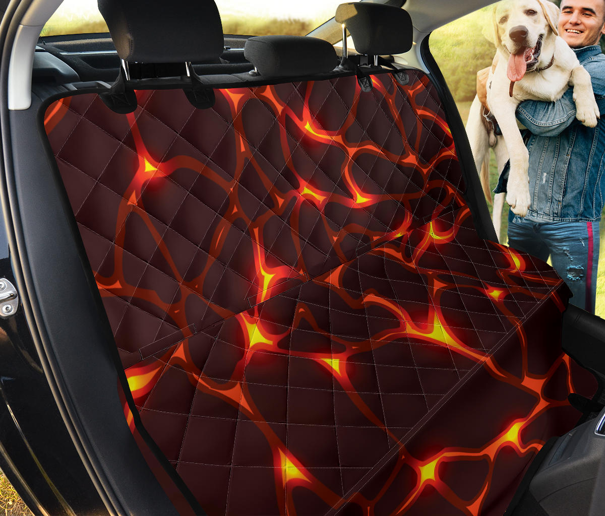 Lava Pattern Print Design 02 Rear Dog Car Seat Cover Hammock