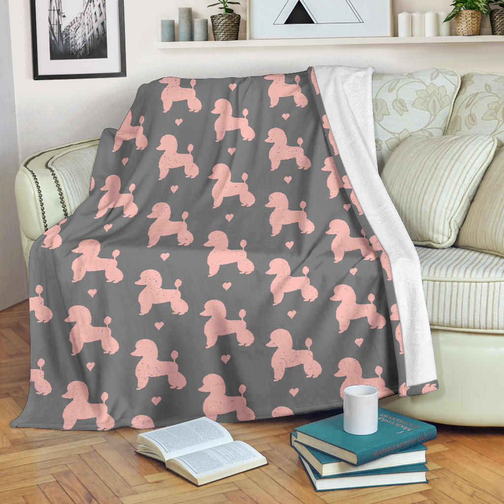Poodle Pattern Print Design A02 Premium Blanket