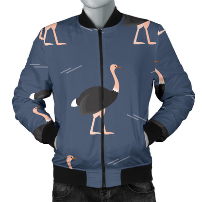 Ostrich Pattern Print Design 04 Men Bomber Jacket