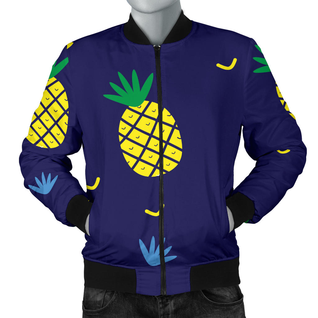 Pineapple Pattern Print Design A01 Men Bomber Jacket