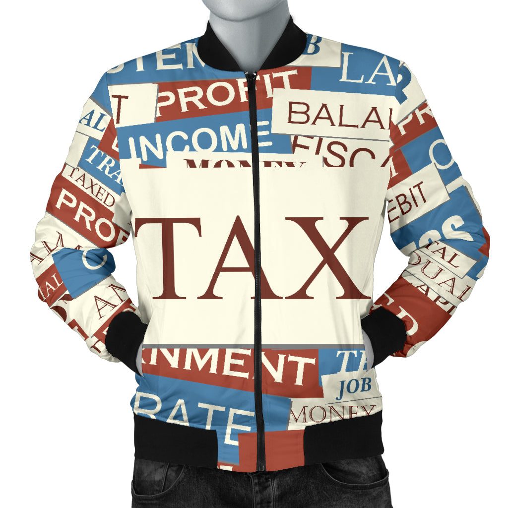 Accounting Financial Pattern Print Design 01 Men Bomber Jacket