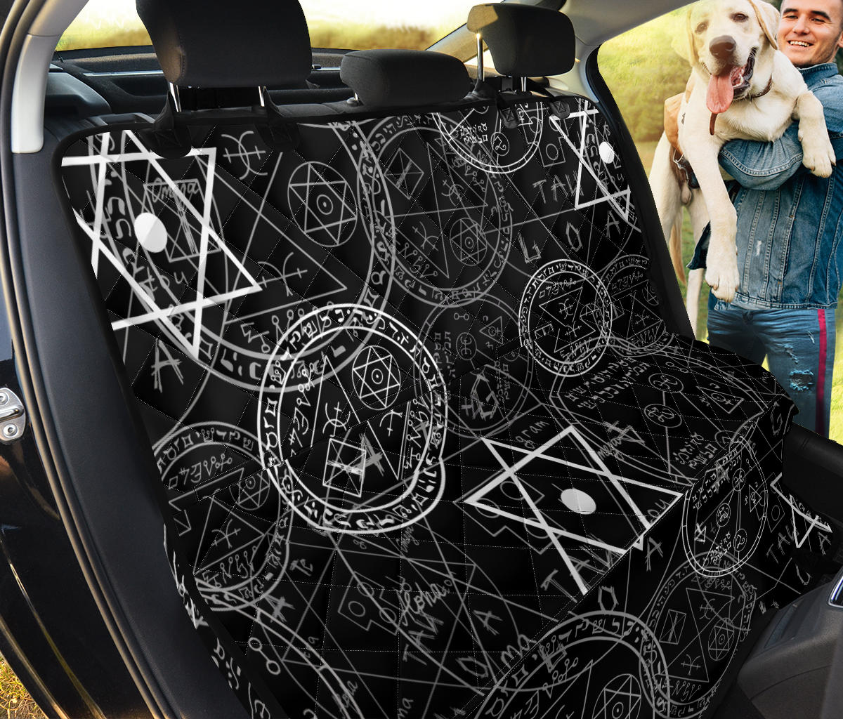 Pentagram Pattern Print Design A01 Rear Dog Car Seat Cover Hammock