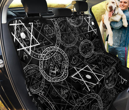 Pentagram Pattern Print Design A01 Rear Dog Car Seat Cover Hammock