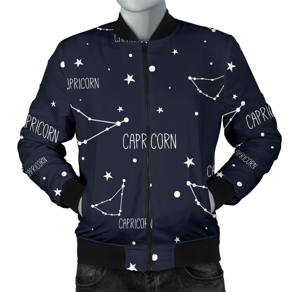 Capricorn Zodiac Pattern Print Design 01 Men Bomber Jacket