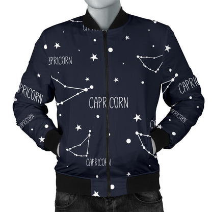 Capricorn Zodiac Pattern Print Design 01 Men Bomber Jacket