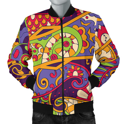 Funky Retro Pattern Print Design A04 Men Bomber Jacket