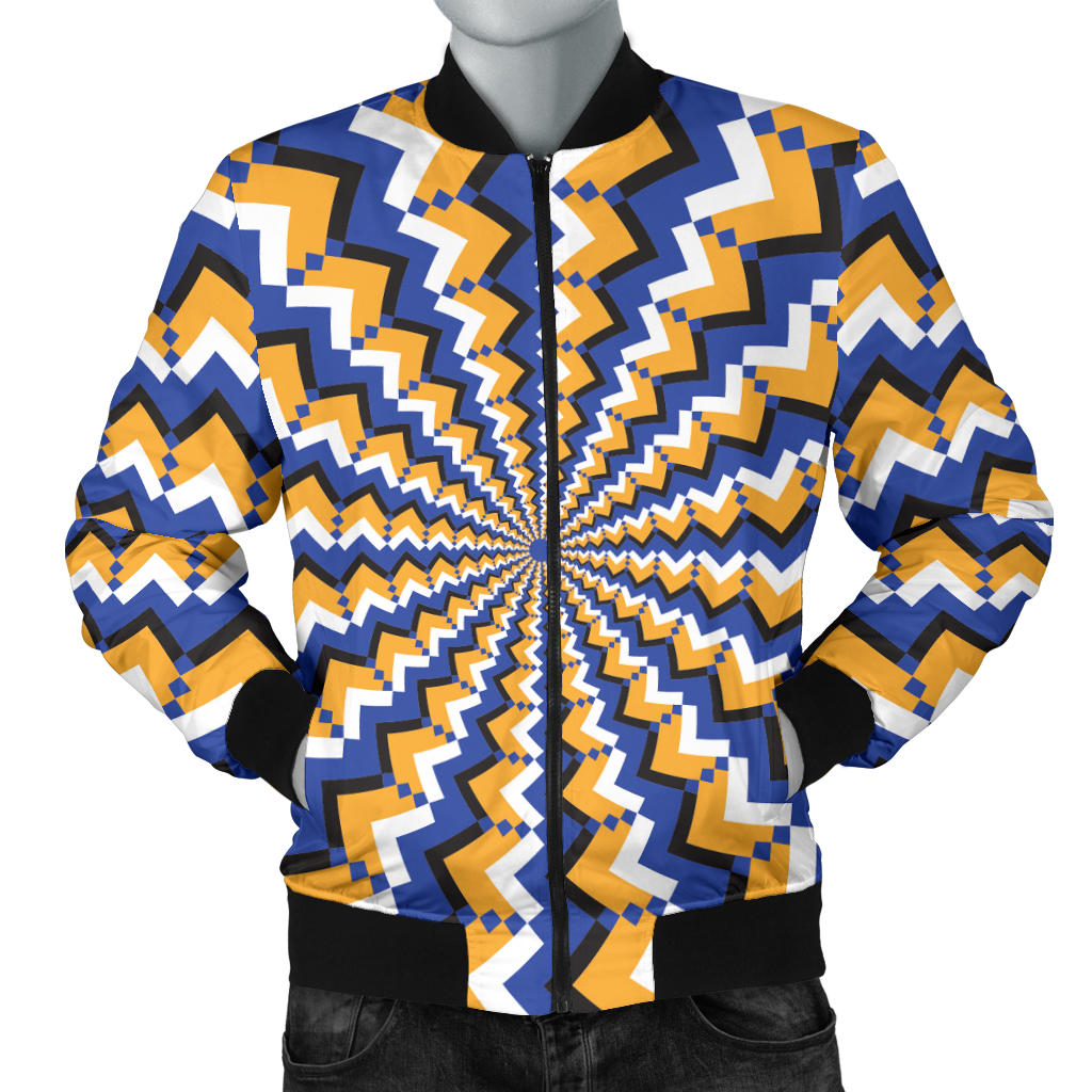 Optical illusion Pattern Print Design A01 Men Bomber Jacket