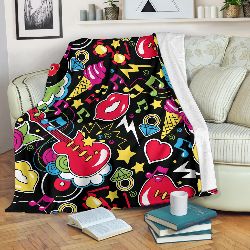 Pop Art Pattern Print Design A04 Premium Blanket