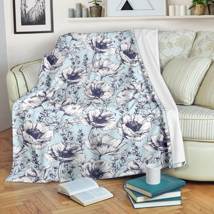 Anemone Pattern Print Design 02 Premium Blanket