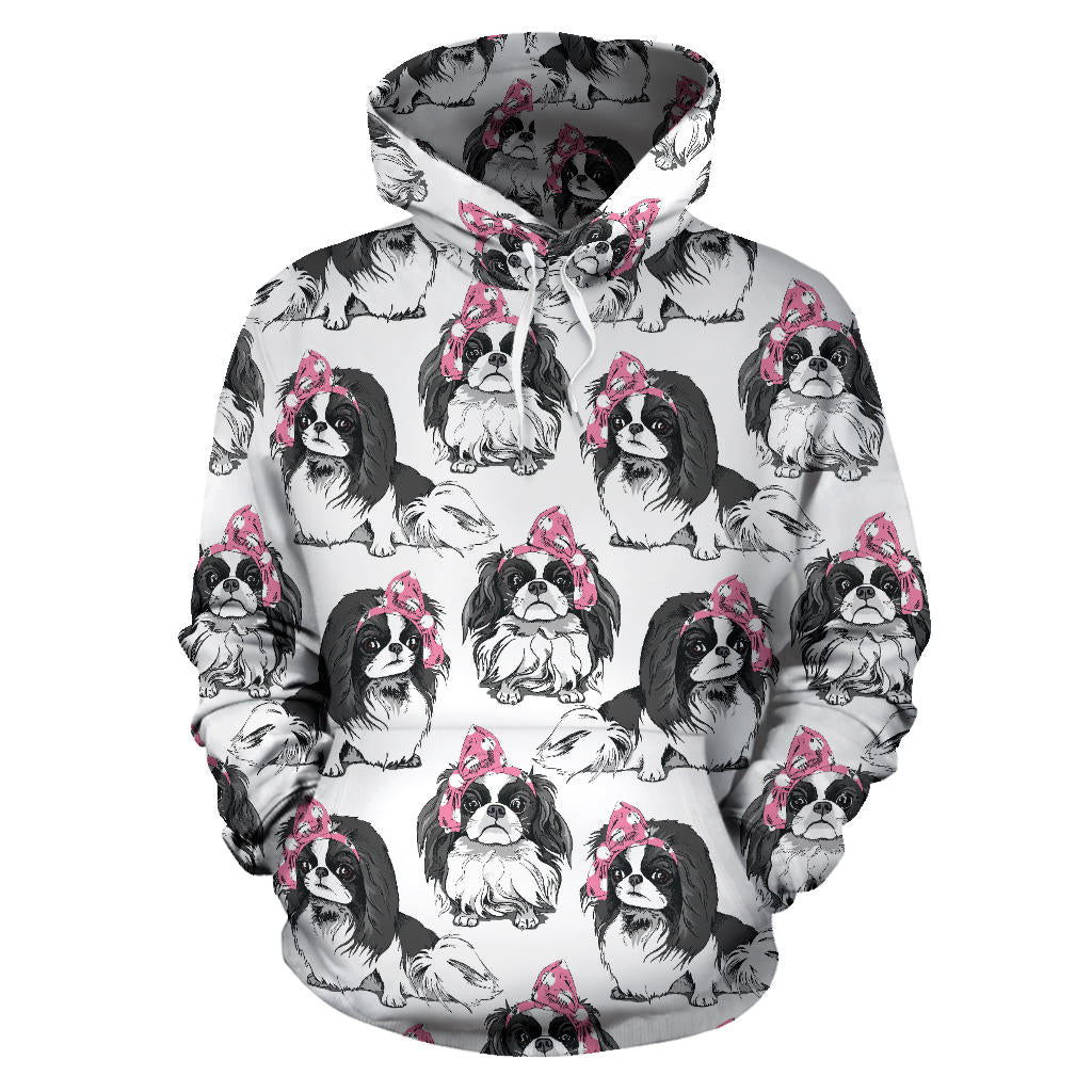 Japanese Chin Pattern Print Design 01 Pullover Hoodie