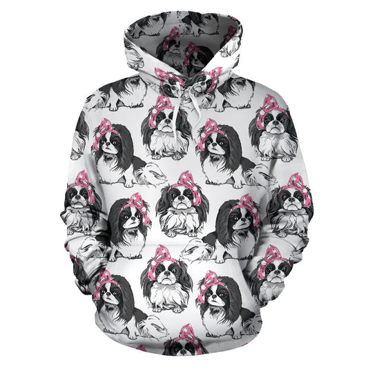 Japanese Chin Pattern Print Design 01 Pullover Hoodie