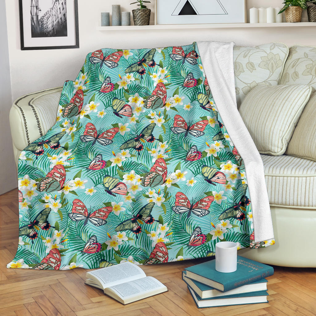 Butterfly Pattern Print Design 09 Premium Blanket