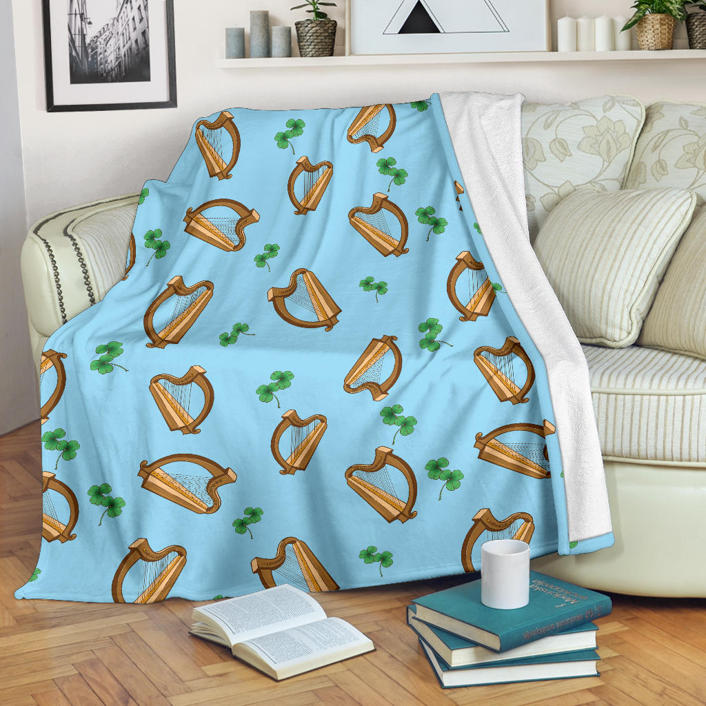 Harp Pattern Print Design 01 Premium Blanket