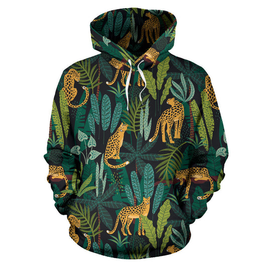 Jaguar Jungle Pattern Print Design 03 Pullover Hoodie