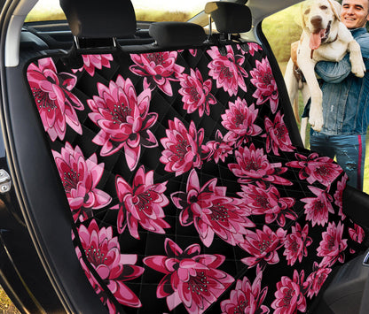 Lotus Pattern Print Design 03 Rear Dog Car Seat Cover Hammock