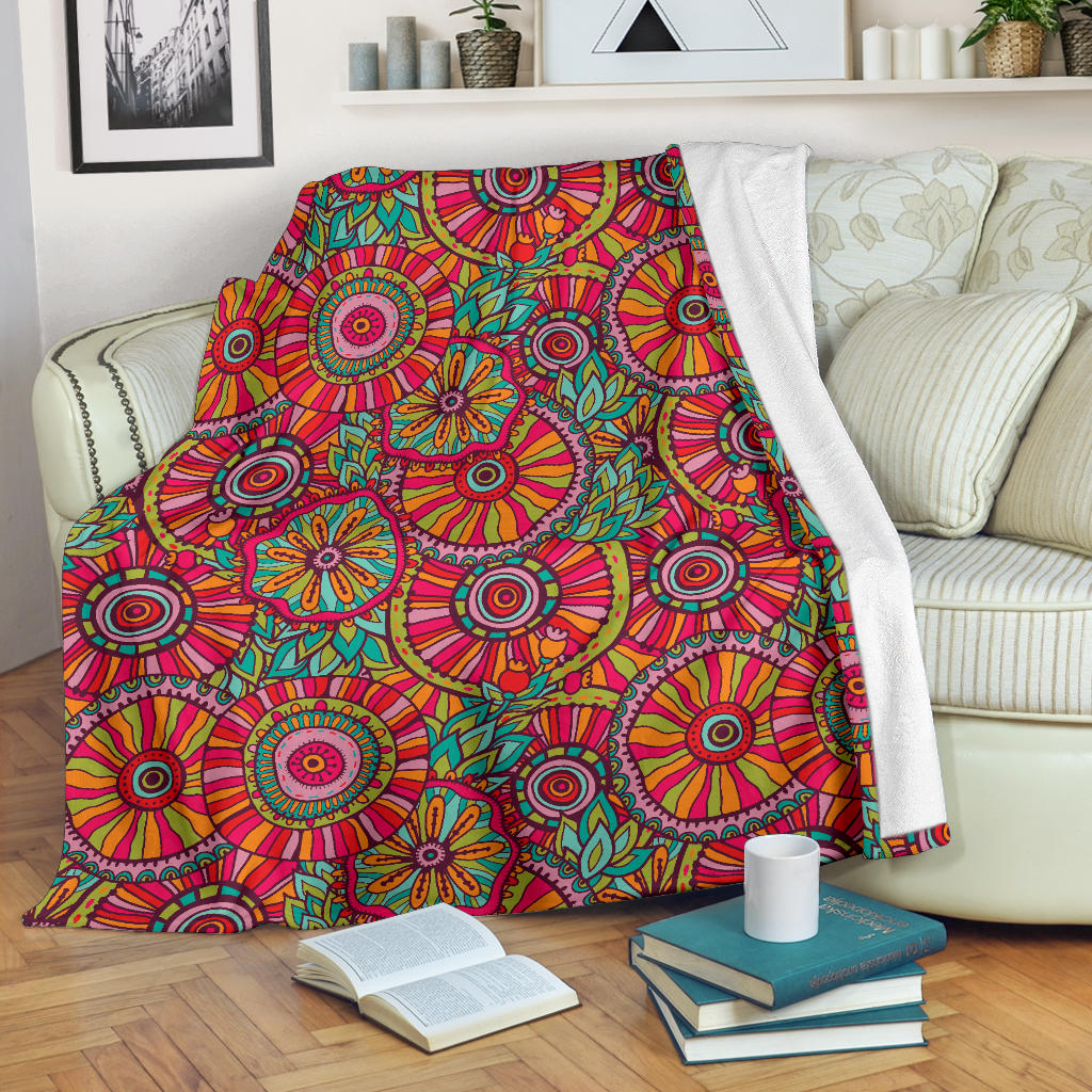 Boho Pattern Print Design 01 Premium Blanket