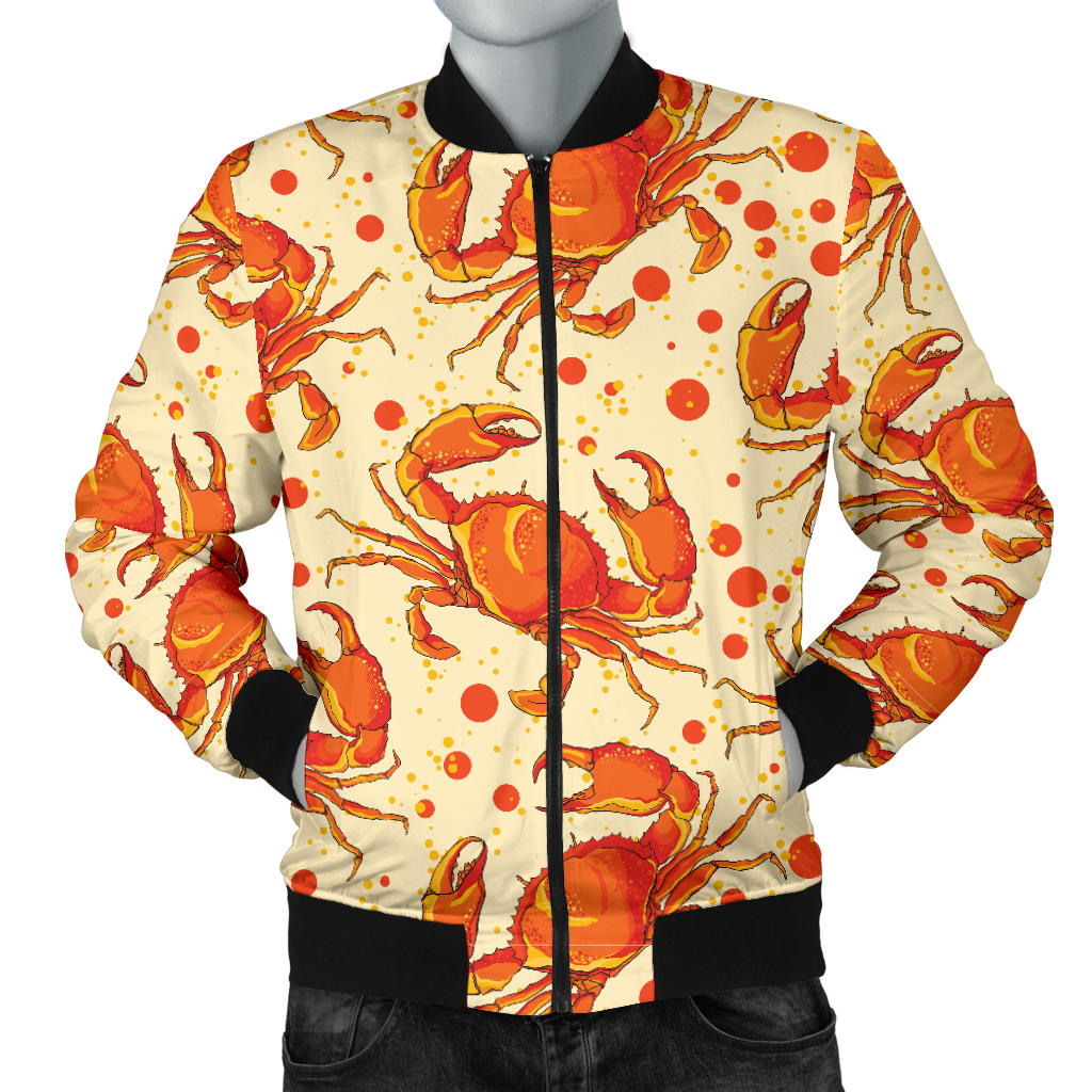 Crab Pattern Print Design 01 Men Bomber Jacket