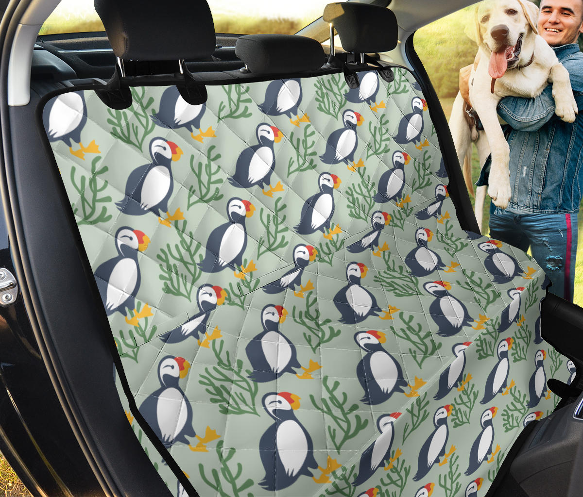 Puffin Pattern Print Design A04 Rear Dog Car Seat Cover Hammock