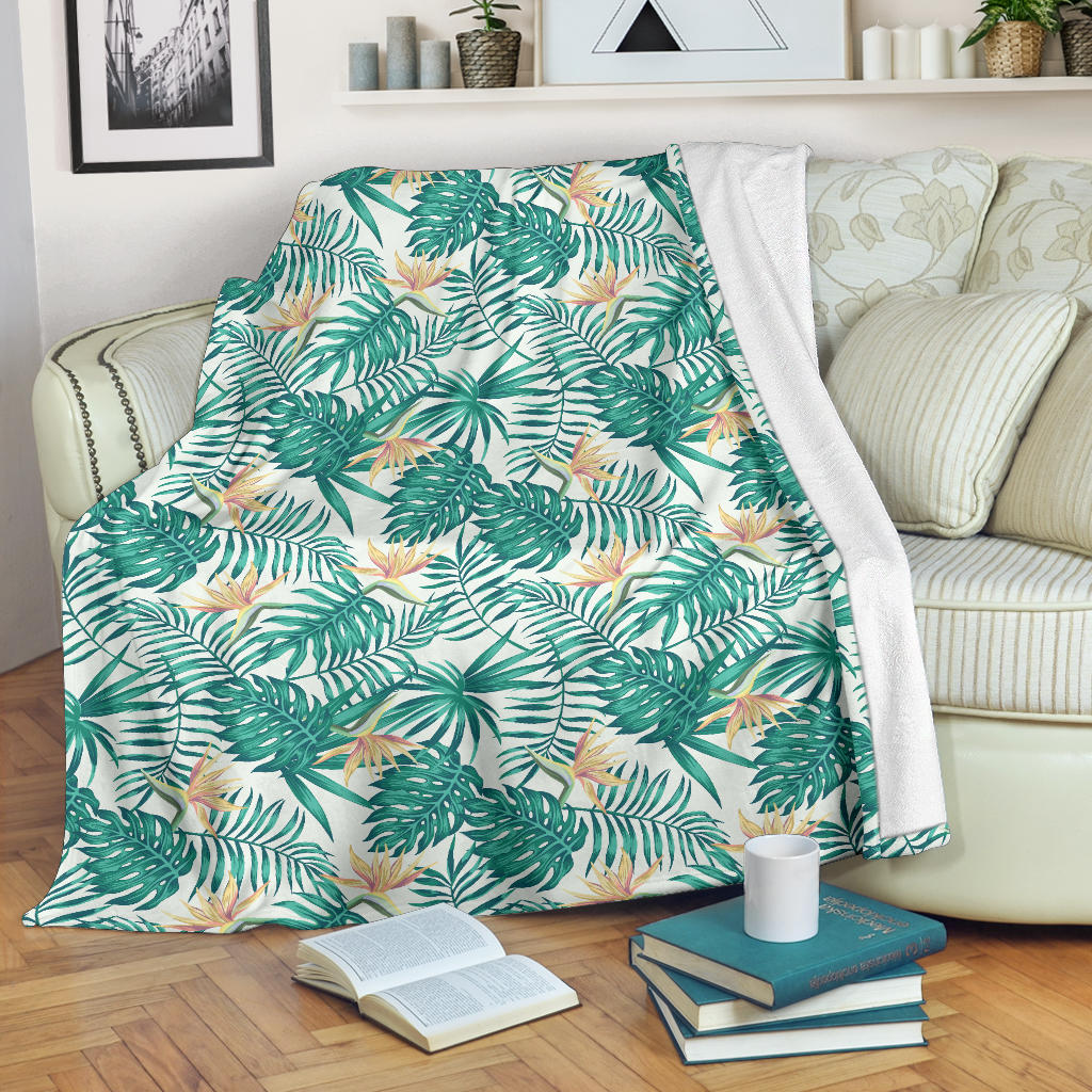 Bird Of Paradise Pattern Print Design 05 Premium Blanket