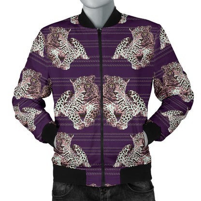 Leopard Pattern Print Design 01 Men Bomber Jacket