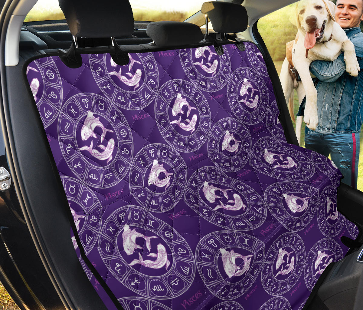 Pisces Pattern Print Design A02 Rear Dog Car Seat Cover Hammock