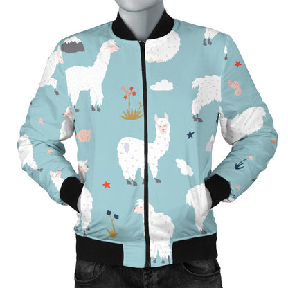 Alpaca Pattern Print Design 02 Men Bomber Jacket