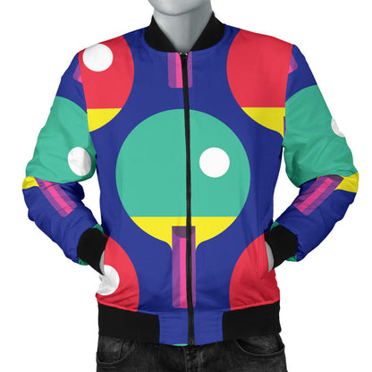 Ping Pong Pattern Print Design A03 Men Bomber Jacket