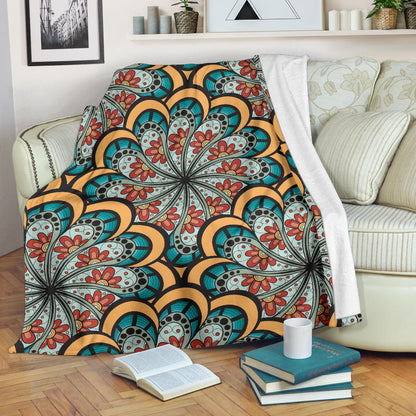 Mandala Pattern Print Design 01 Premium Blanket