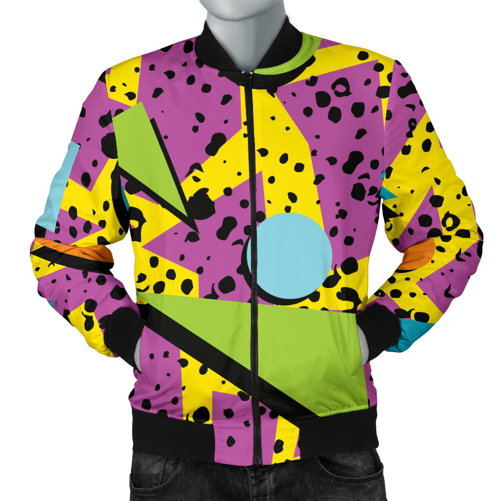 80s Pattern Print Design 1 Men Bomber Jacket