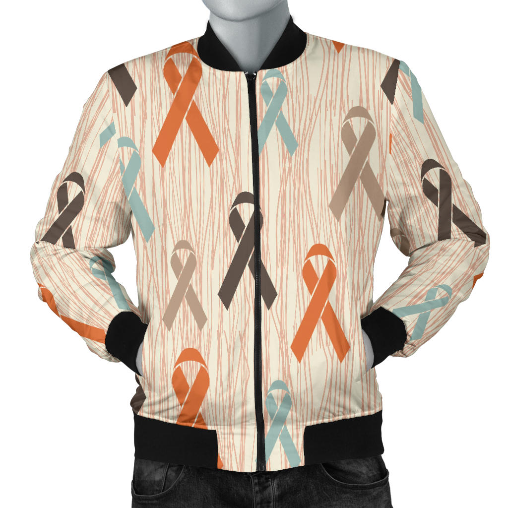 Cancer Awareness Pattern Print Design 01 Men Bomber Jacket