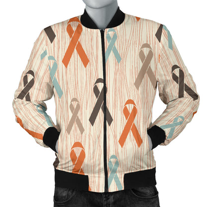 Cancer Awareness Pattern Print Design 01 Men Bomber Jacket