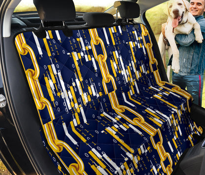 Cryptocurrency Chain Pattern Print Design 03 Rear Dog Car Seat Cover Hammock