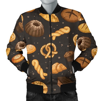 Bread Pattern Print Design 05 Men Bomber Jacket