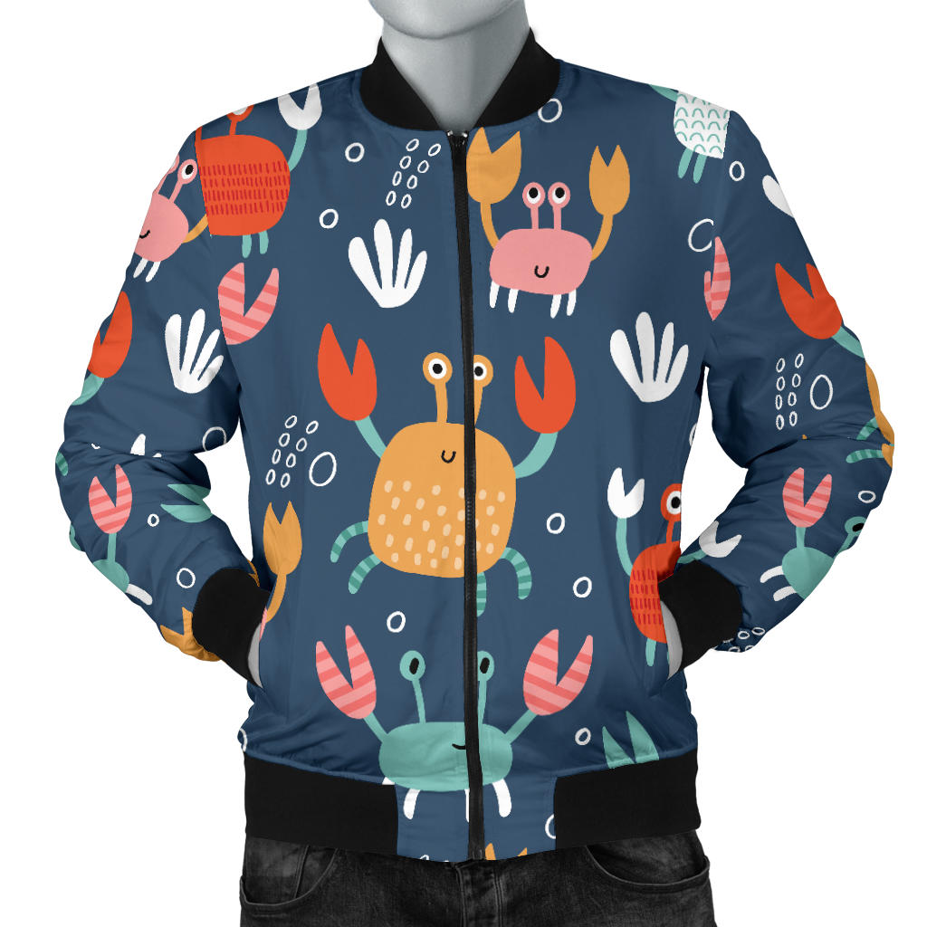 Crab Pattern Print Design 05 Men Bomber Jacket