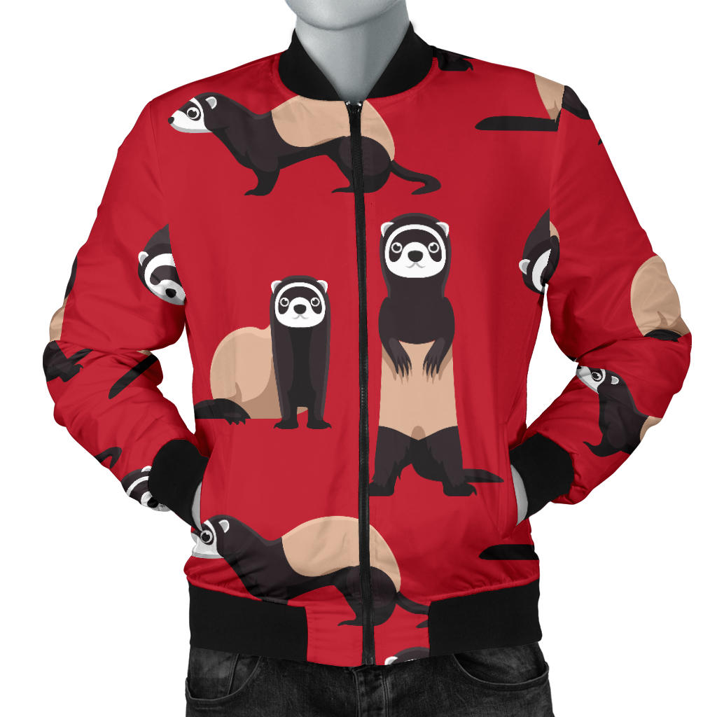 Ferret Pattern Print Design 02 Men Bomber Jacket