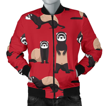 Ferret Pattern Print Design 02 Men Bomber Jacket