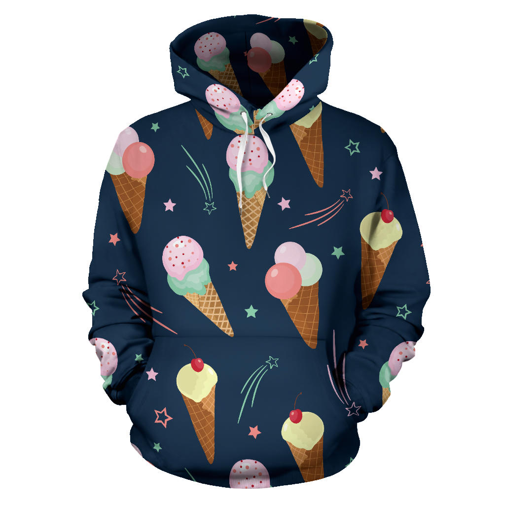 Ice Cream Pattern Print Design 04 Pullover Hoodie