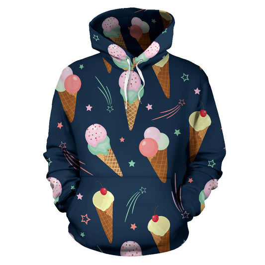 Ice Cream Pattern Print Design 04 Pullover Hoodie